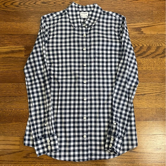 J.Crew Ladies Button Down Blouse White/Navy Stripes Size Small - Picture 1 of 9